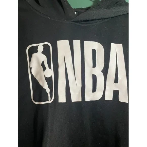 NBA- Men's Black Logo Long Sleeve Hoodie - Size M - Picture 2 of 5
